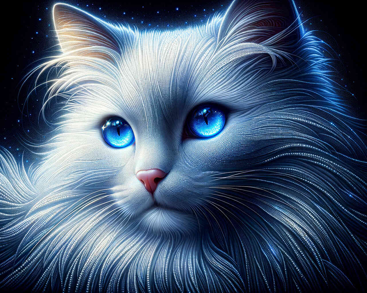 Diamond Painting - Weiße Katze