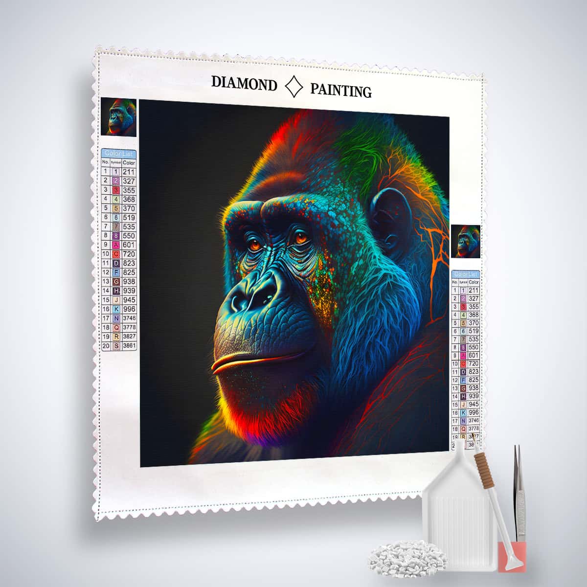 AB Diamond Painting - Gorilla Nachdenklich - gedruckt in Ultra-HD - AB Diamond, Affe, Neu eingetroffen, Quadratisch, Tiere