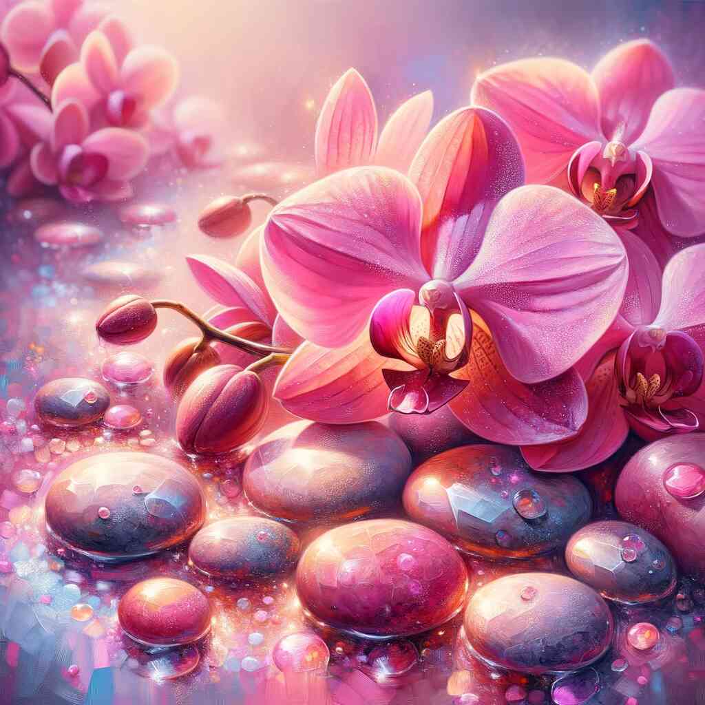 Diamond Painting - Pinke Orchidee Steine