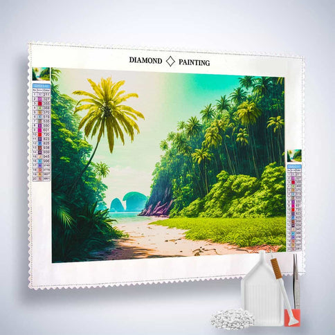 Diamond Painting - Einsame Insel - gedruckt in Ultra-HD - Horizontal, Landschaft, Meer