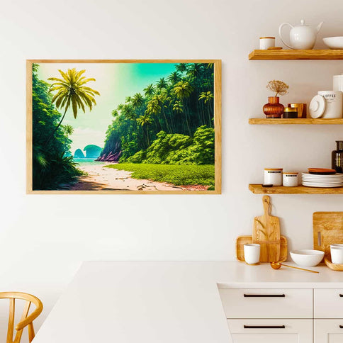 Diamond Painting - Einsame Insel - gedruckt in Ultra-HD - Horizontal, Landschaft, Meer