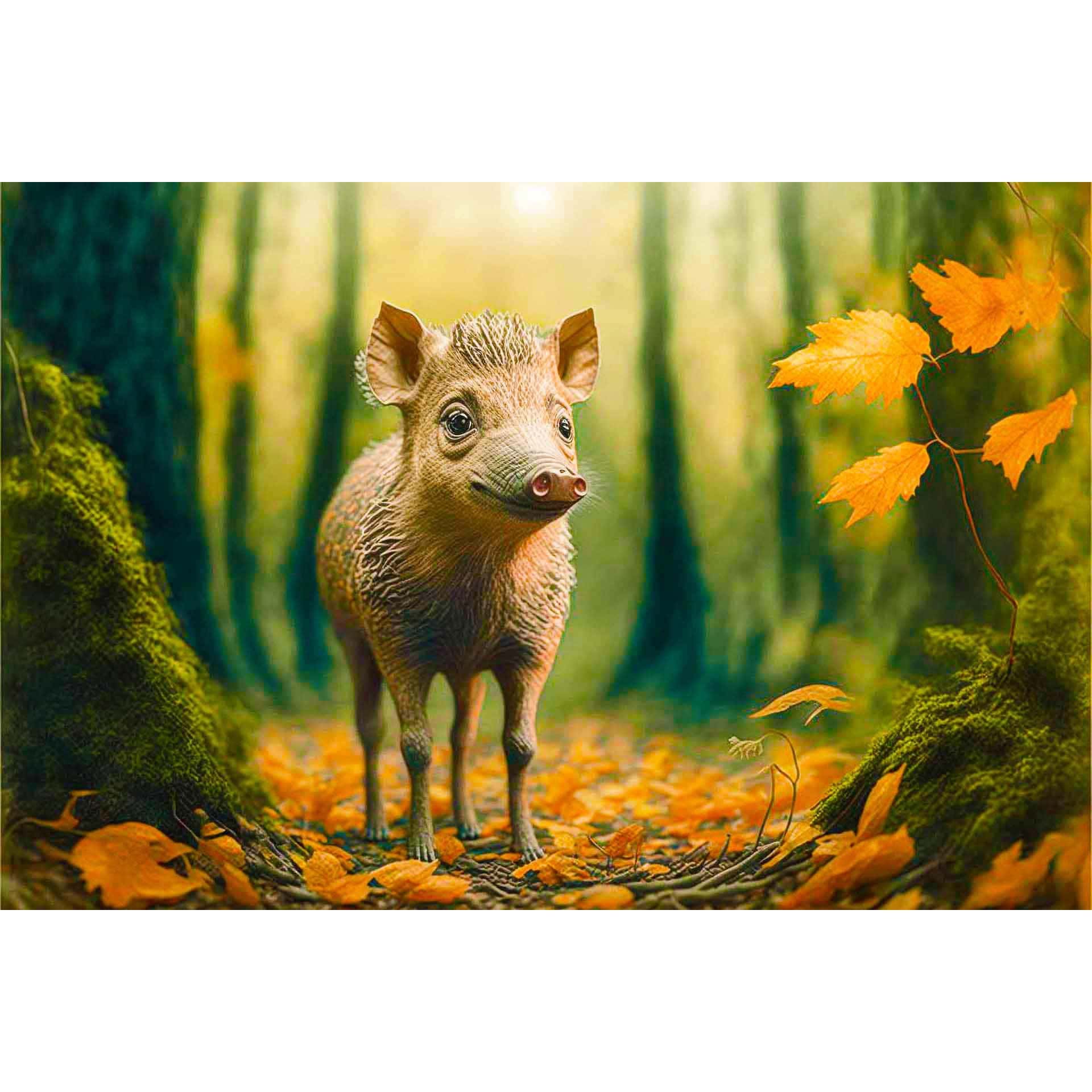 Diamond Painting - Wildschweinchen - gedruckt in Ultra-HD - Horizontal, Schwein, Tiere