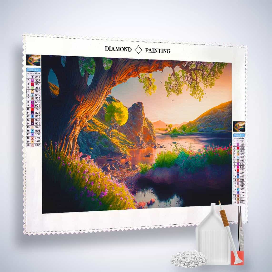 Diamond Painting - Felsenfluss - gedruckt in Ultra-HD - Fluss, Horizontal, Landschaft