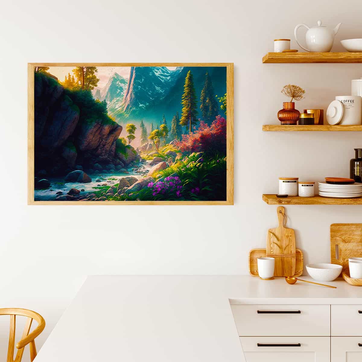 Diamond Painting - Wilder Bergfluss - gedruckt in Ultra-HD - Fluss, Horizontal, Landschaft