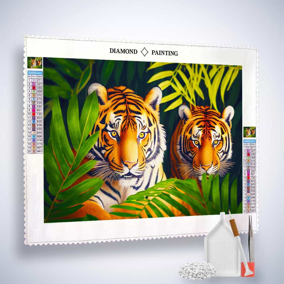 Diamond Painting - Tigerpaar - gedruckt in Ultra-HD - Horizontal, Tiger