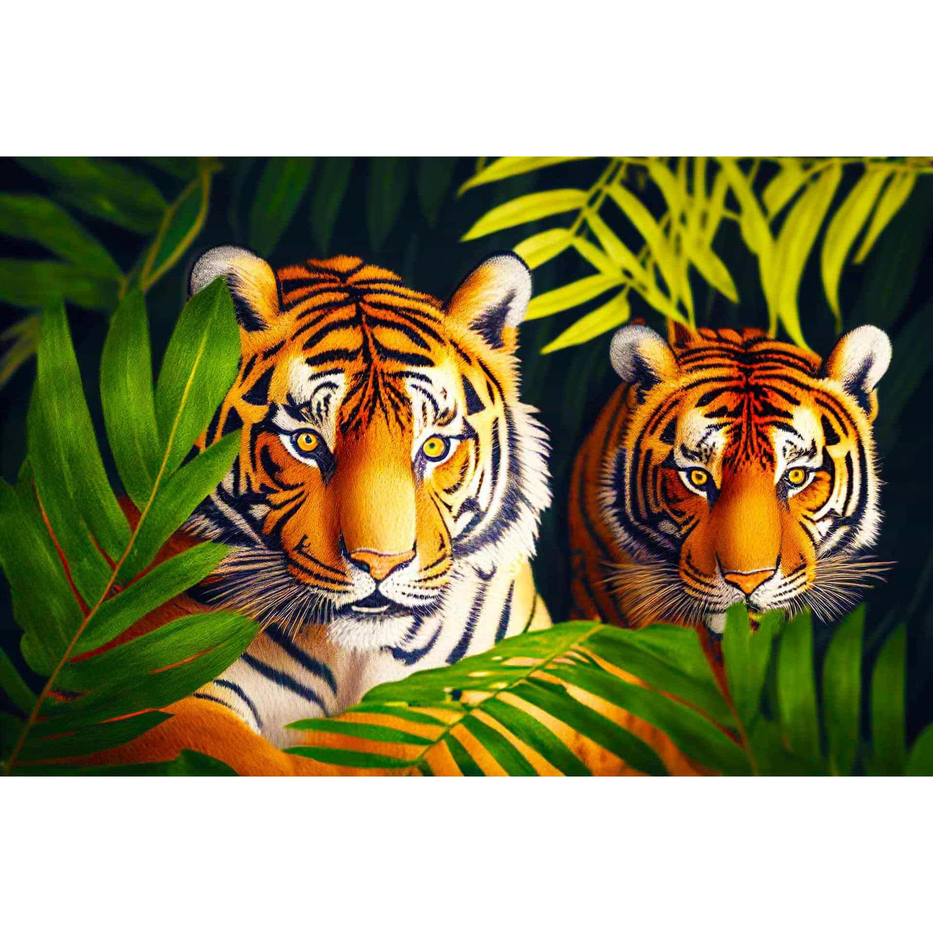 Diamond Painting - Tigerpaar - gedruckt in Ultra-HD - Horizontal, Tiger