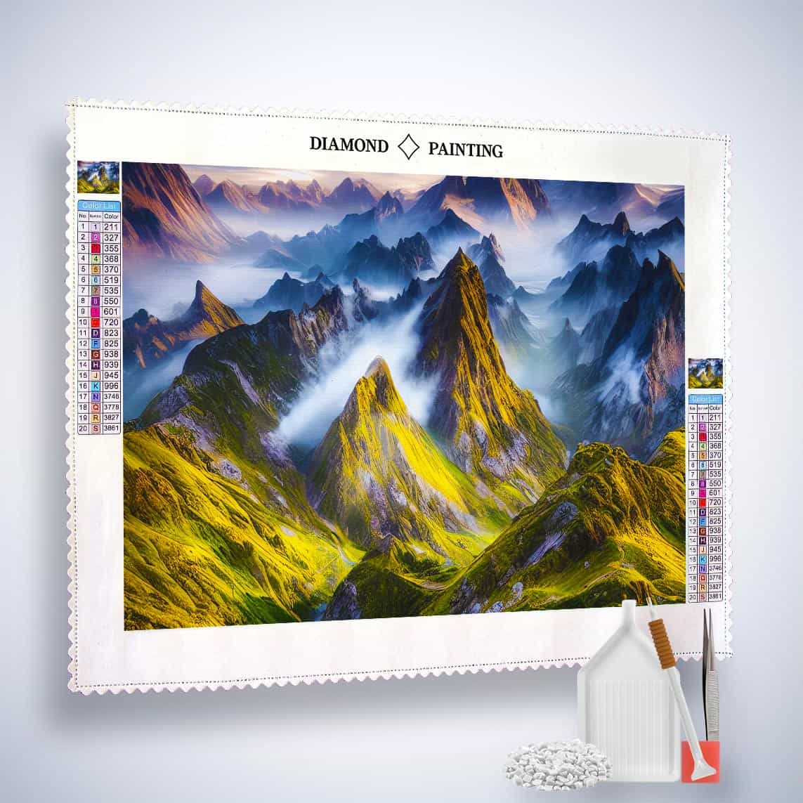 Diamond Painting - Ausblick, Berge - gedruckt in Ultra-HD - Berge, Horizontal, Landschaft