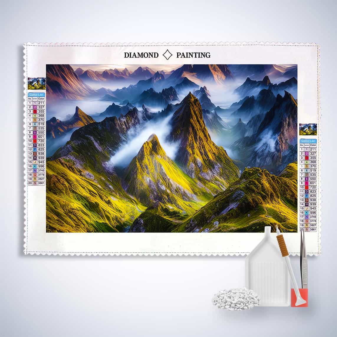 Diamond Painting - Ausblick, Berge - gedruckt in Ultra-HD - Berge, Horizontal, Landschaft