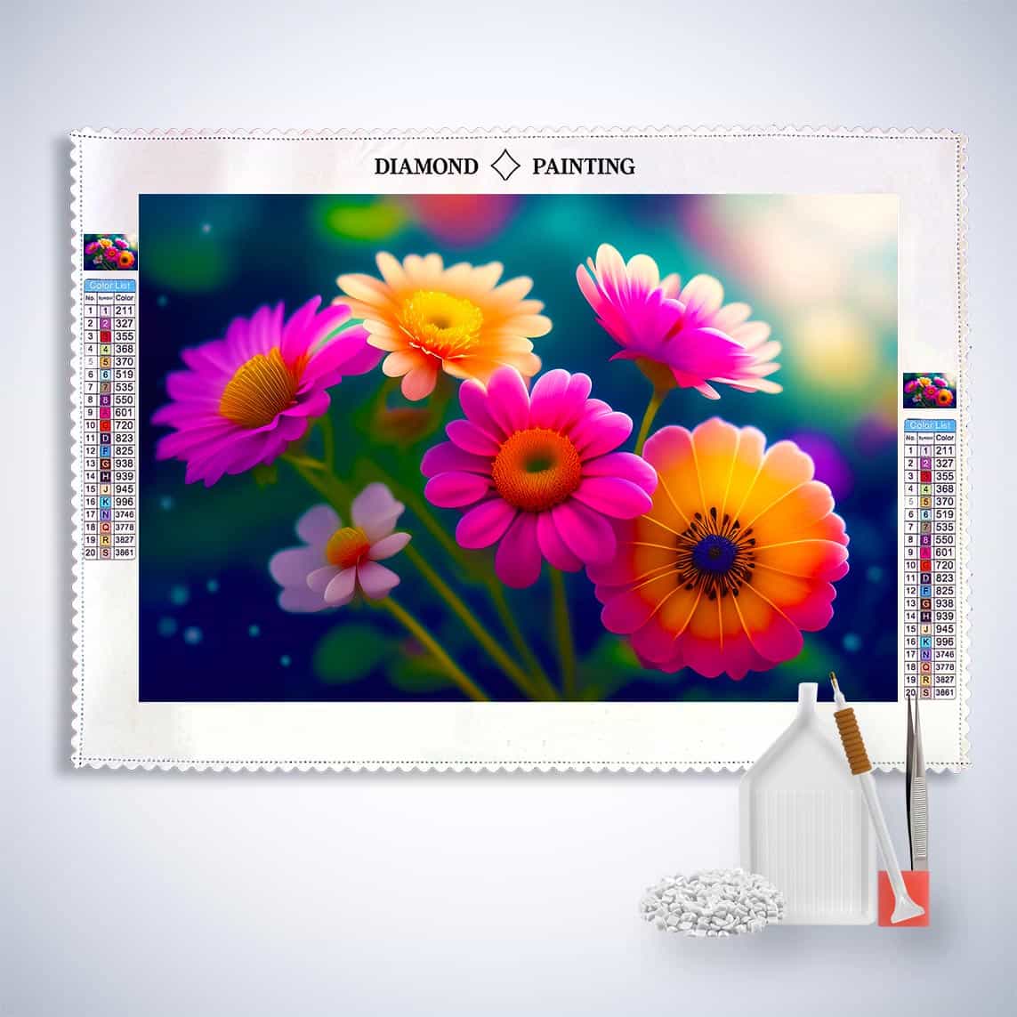 Diamond Painting - Wildblumenstrauß - gedruckt in Ultra-HD - Blumen, Horizontal