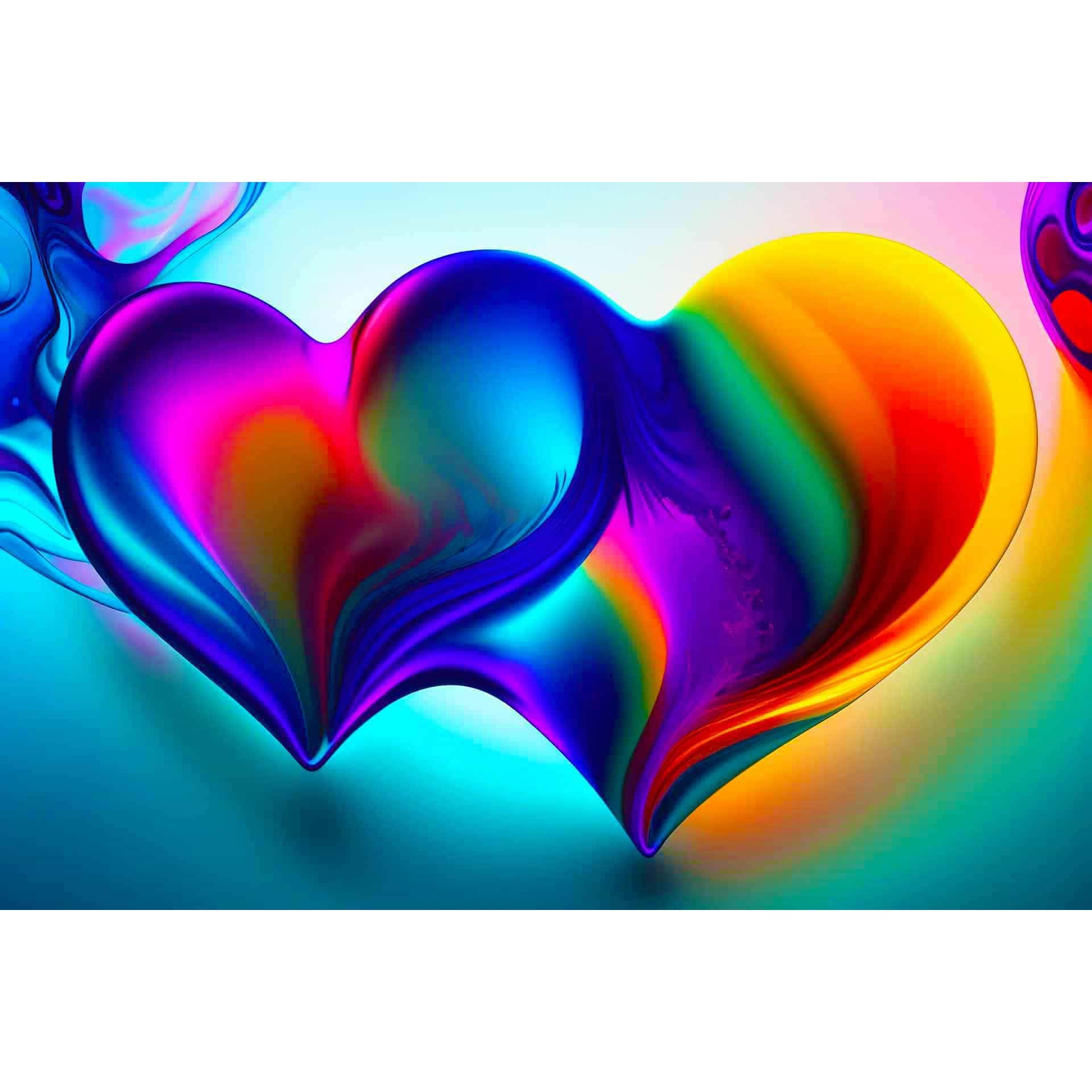 Diamond Painting - Ein Herz für Zwei - gedruckt in Ultra-HD - Abstrakt, Herz, Horizontal, Liebe