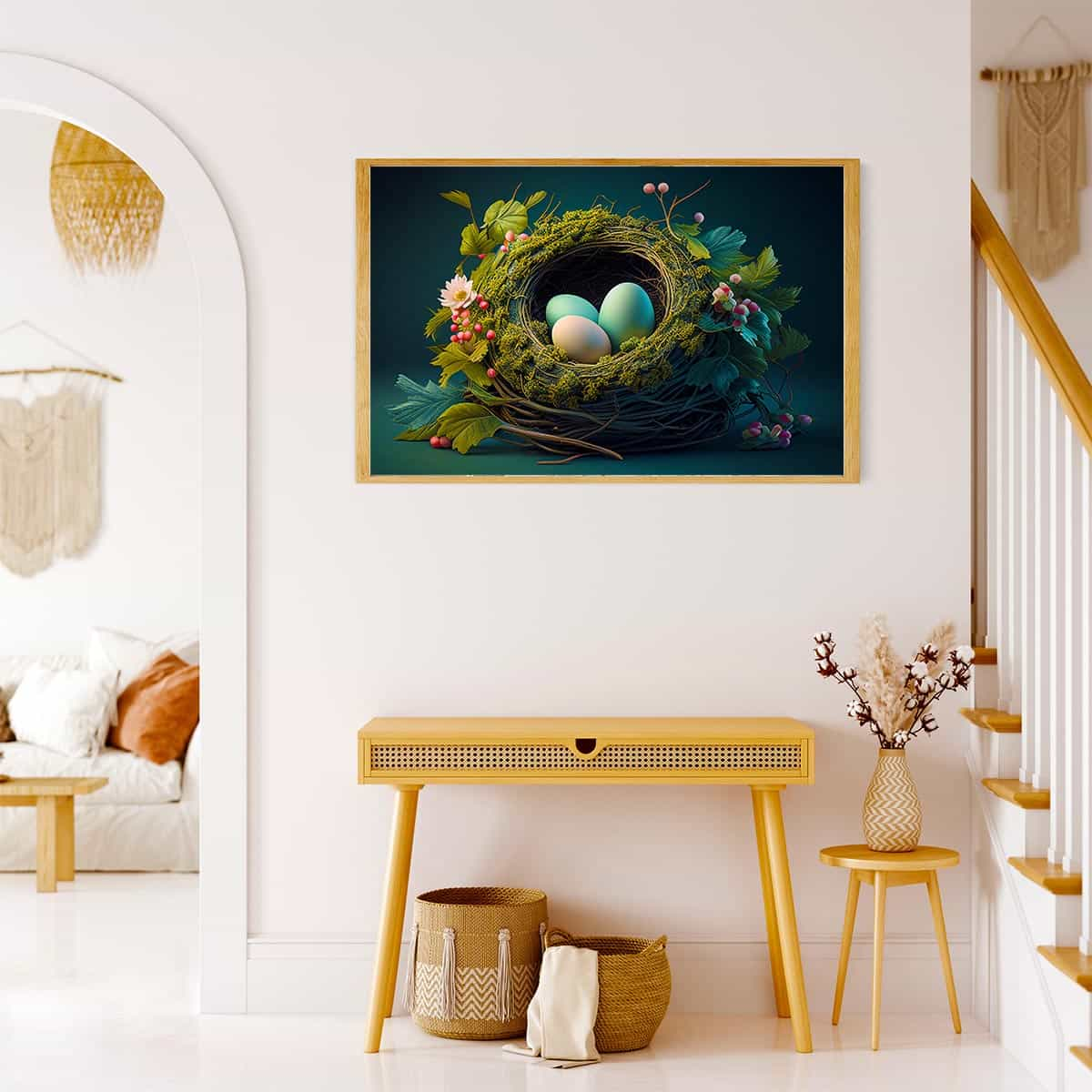 Diamond Painting - Nest mit Eiern - gedruckt in Ultra-HD - Abstrakt, Horizontal, Tiere