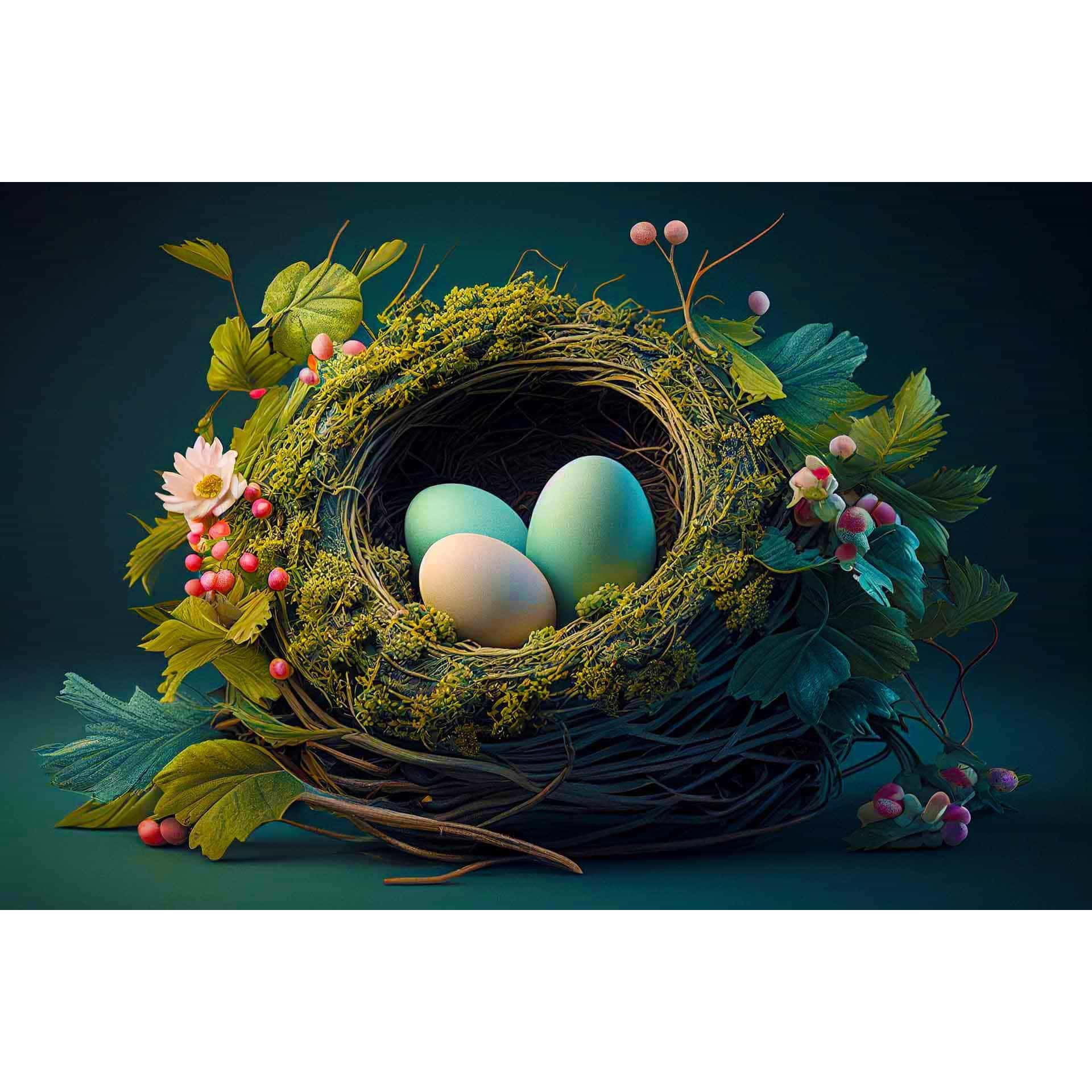 Diamond Painting - Nest mit Eiern - gedruckt in Ultra-HD - Abstrakt, Horizontal, Tiere