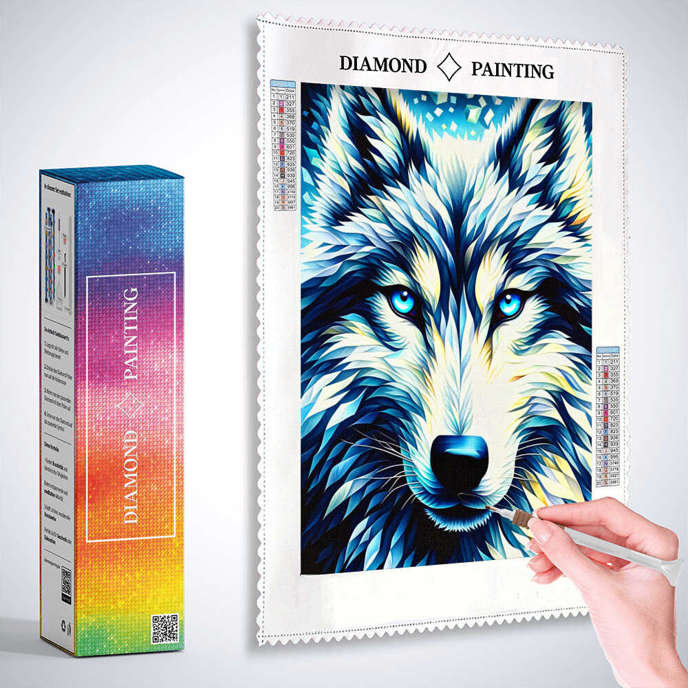 Diamond Painting - Farbimpression beeindruckender Wolf