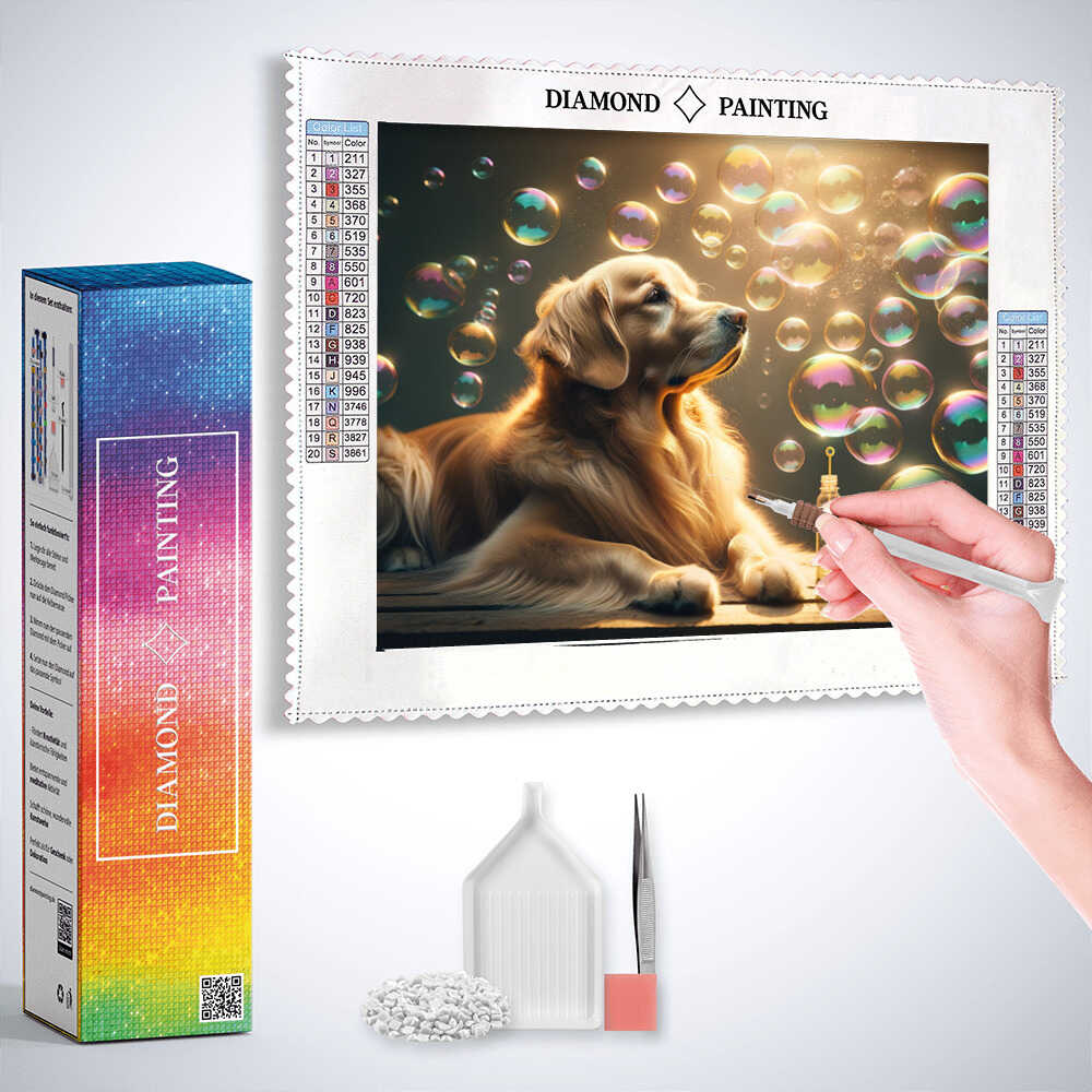 Diamond Painting - Seifenblasen Hund