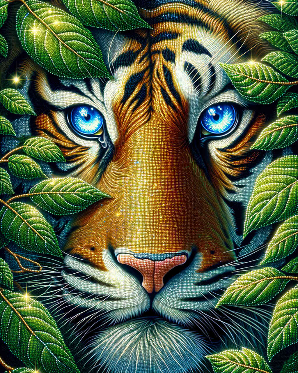 Diamond Painting - Tiger in Pflanze