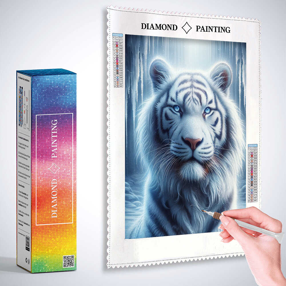 Diamond Painting - Weißer Tiger, Portrait