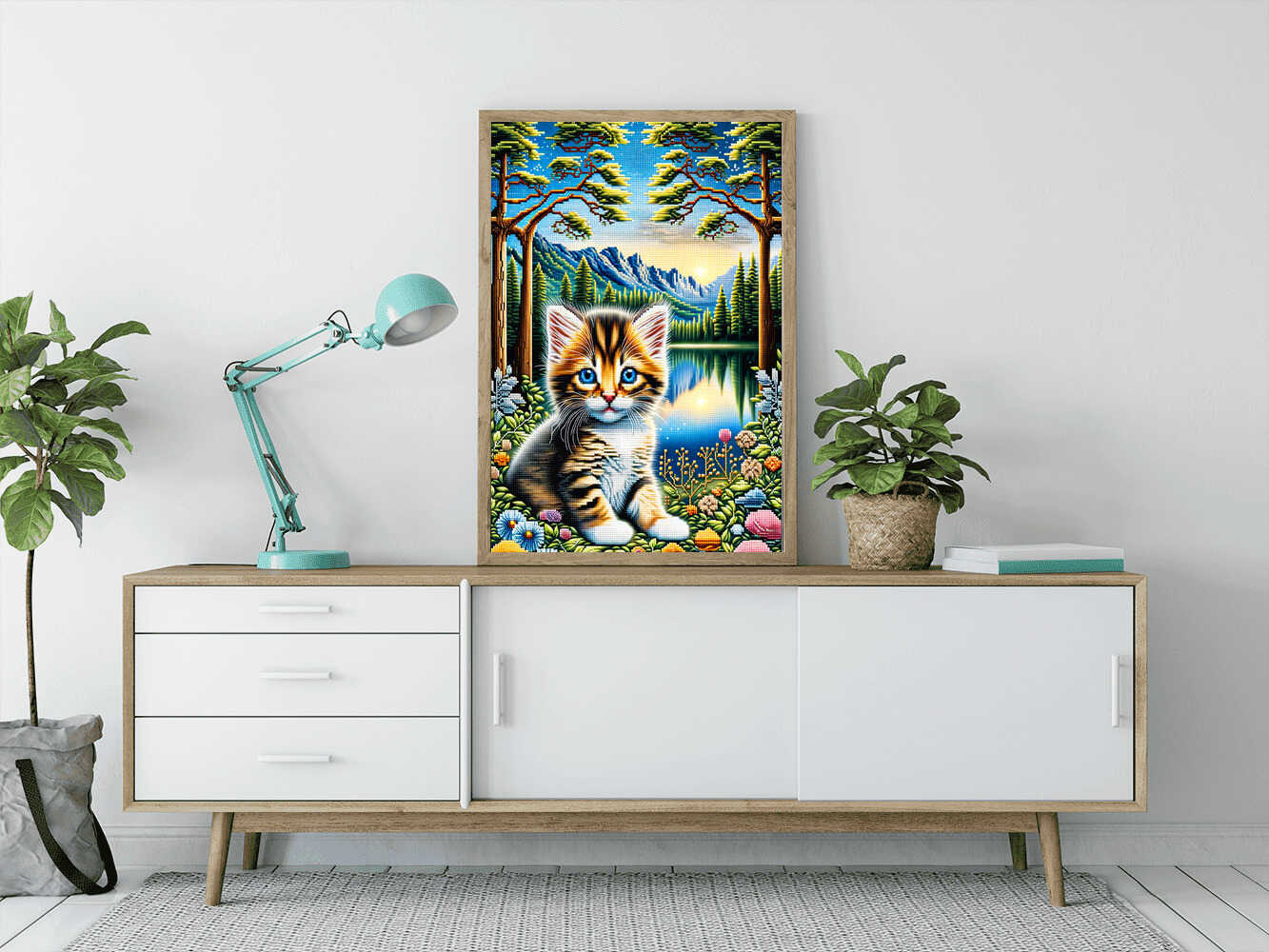 Diamond Painting - Kitty In A Pretty Scene