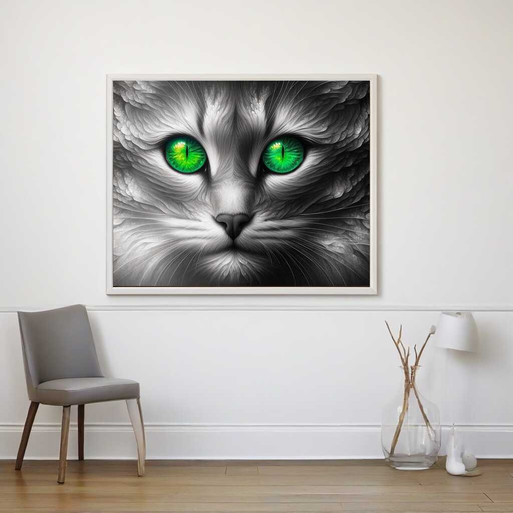 Diamond Painting - Katze mit Grünen Augen