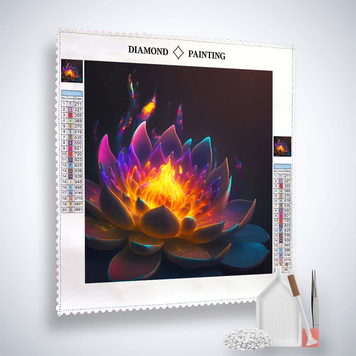 AB Diamond Painting - Feuerblume in der Nacht - gedruckt in Ultra-HD - AB Diamond, Blumen, Neu eingetroffen, Quadratisch