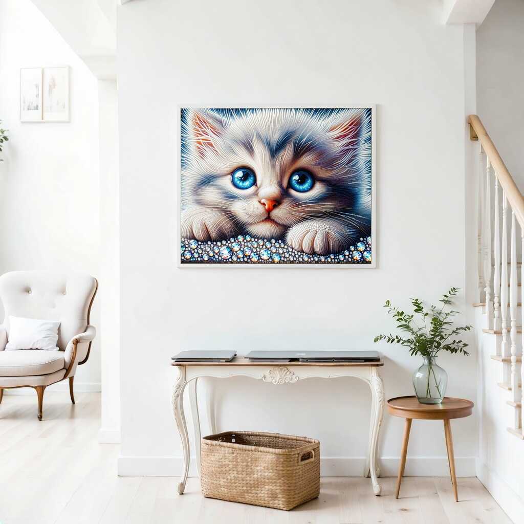 Diamond Painting - Kitten mit blauen Augen