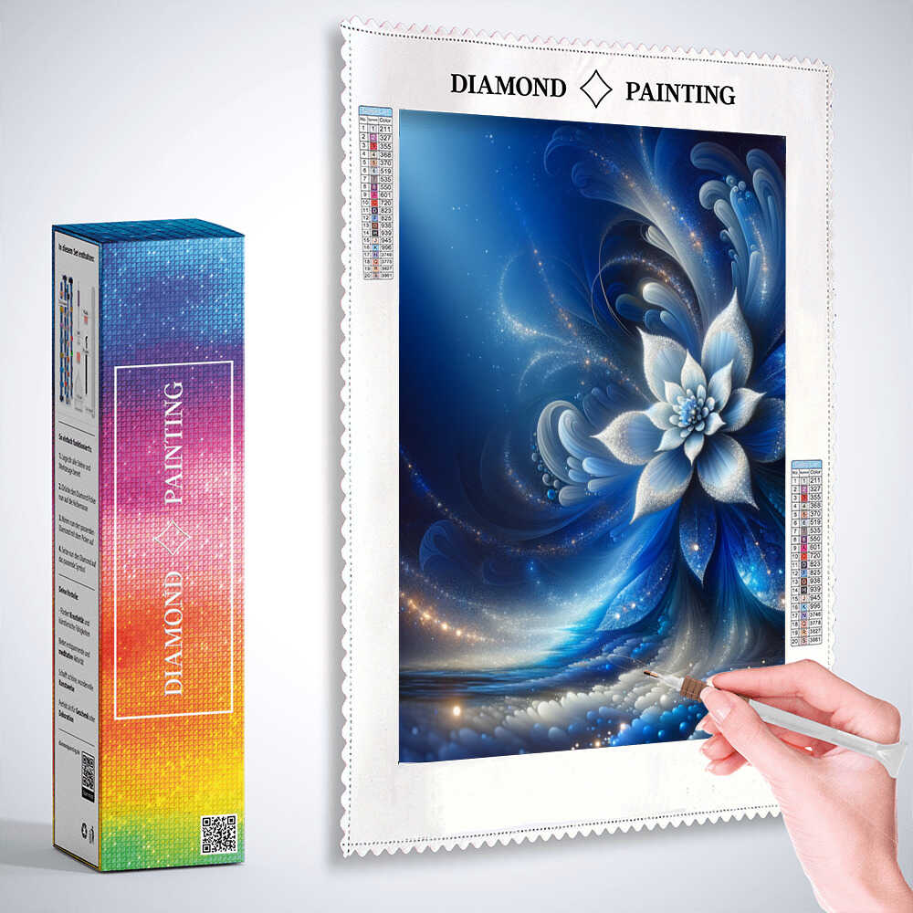 Diamond Painting - Blaue abstrakte Blume