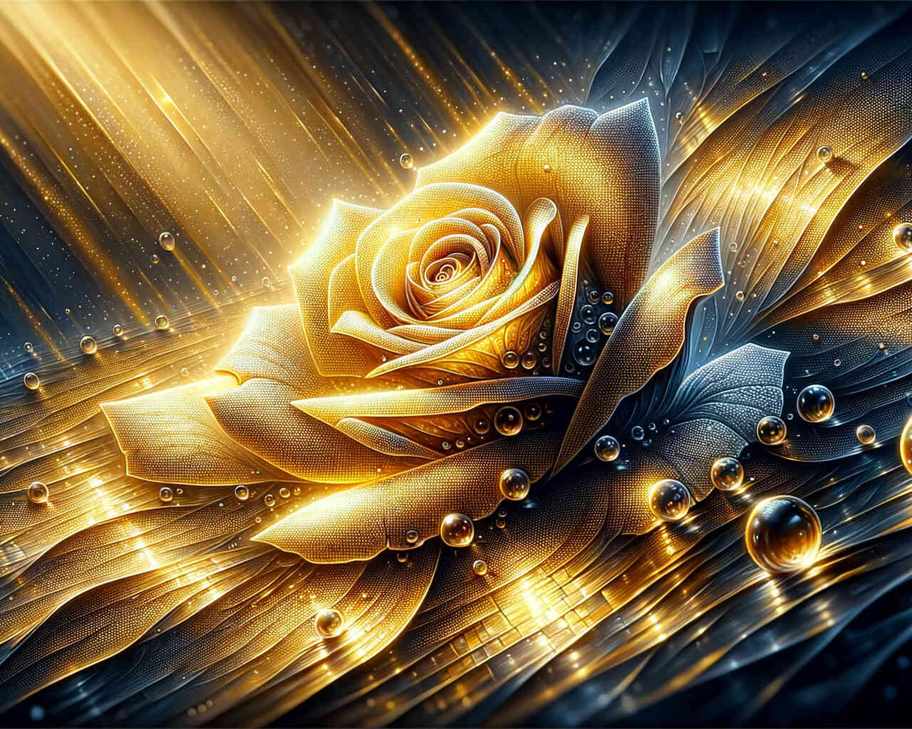 Diamond Painting - Goldene Rose Wasser