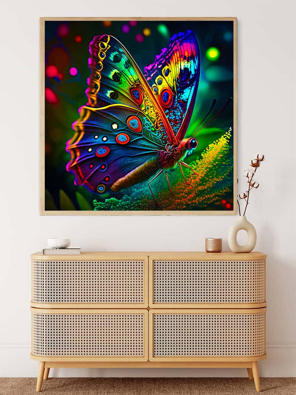 Malen nach Zahlen - Strahlender Schmetterling - hochwertige Leinwand - 170523, Neu eingetroffen, Quadratisch, Schmetterling, Tiere