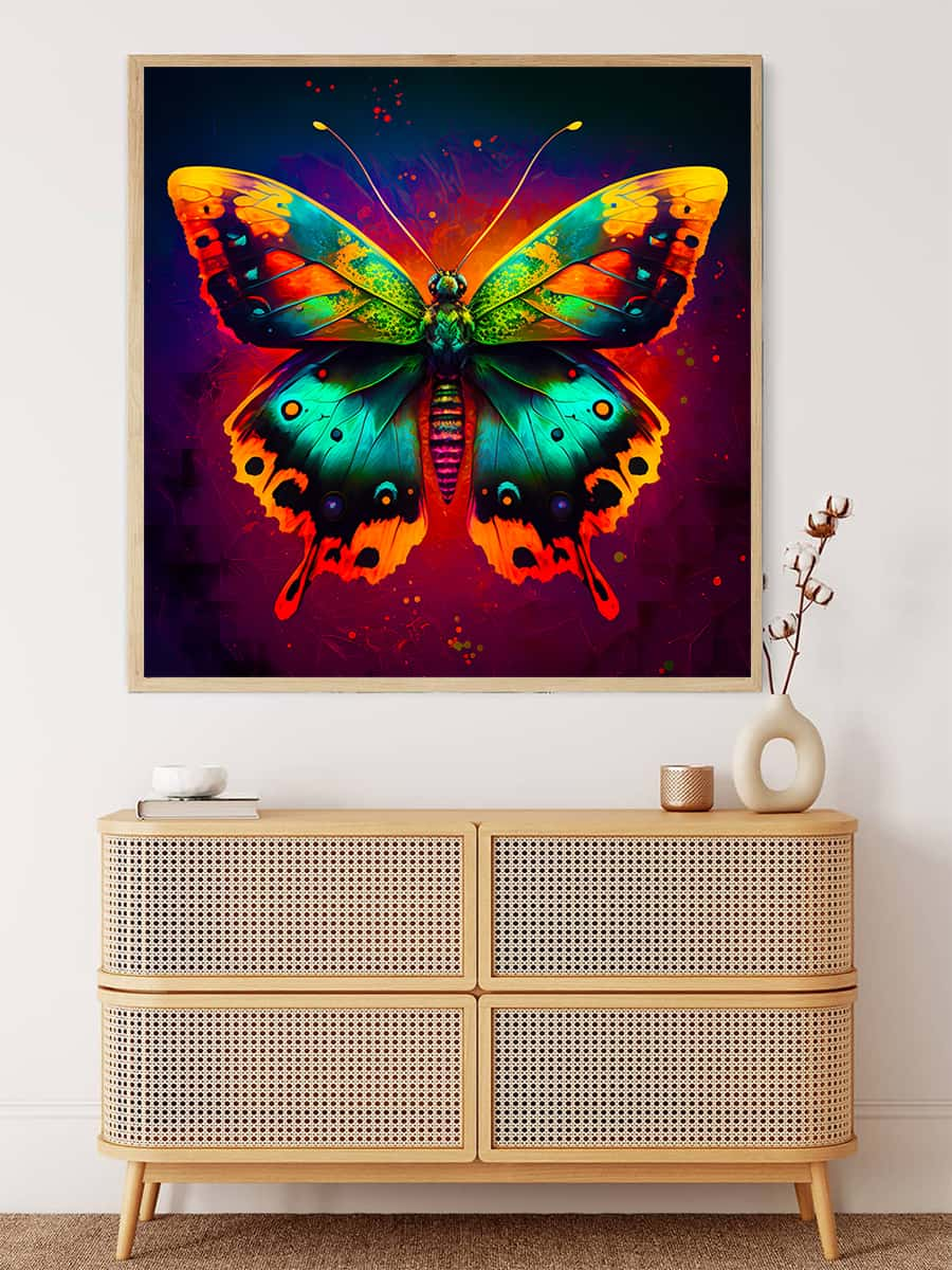 Diamond Painting - Schmetterling Rot - gedruckt in Ultra-HD - Neu eingetroffen, Quadratisch, Schmetterling, Tiere