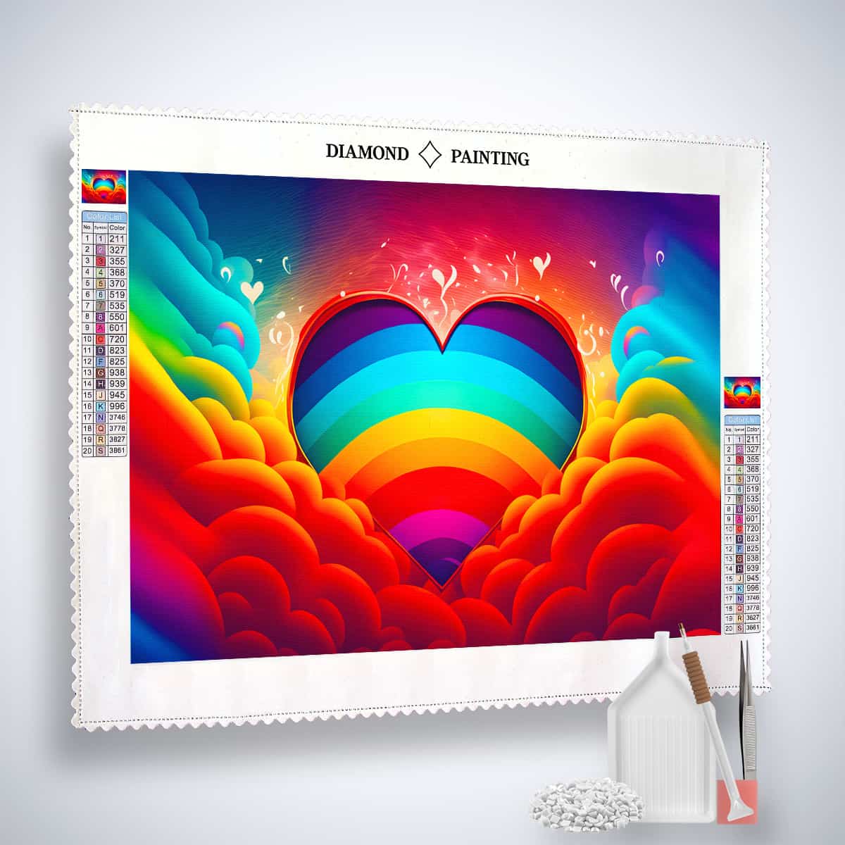 AB Diamond Painting - Herz Farbenfroh - gedruckt in Ultra-HD - AB Diamond, Herz, Horizontal, Liebe, Neu eingetroffen