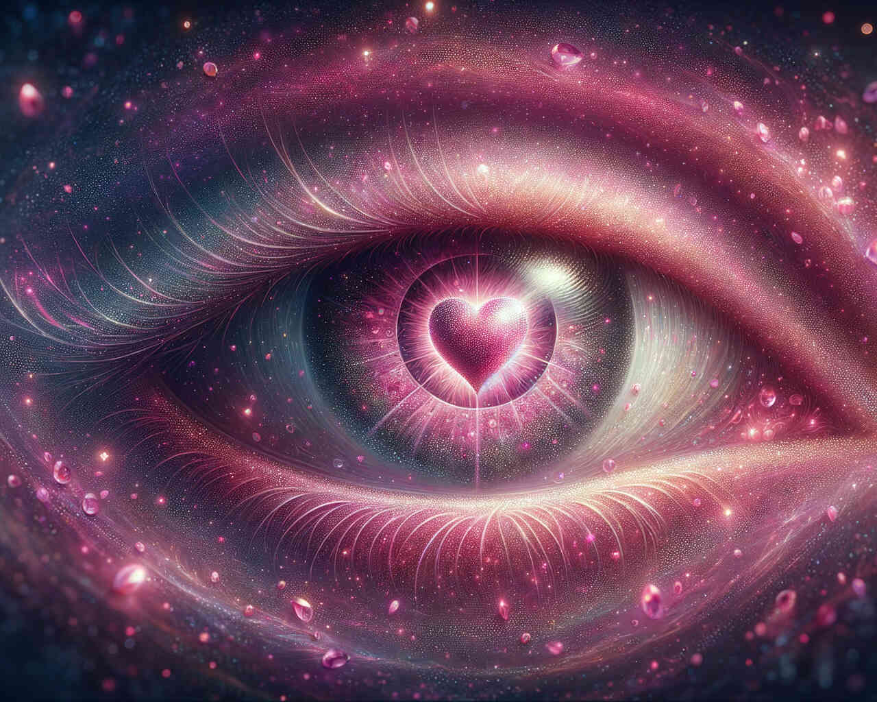 Diamond Painting - Pinkes Herz Auge