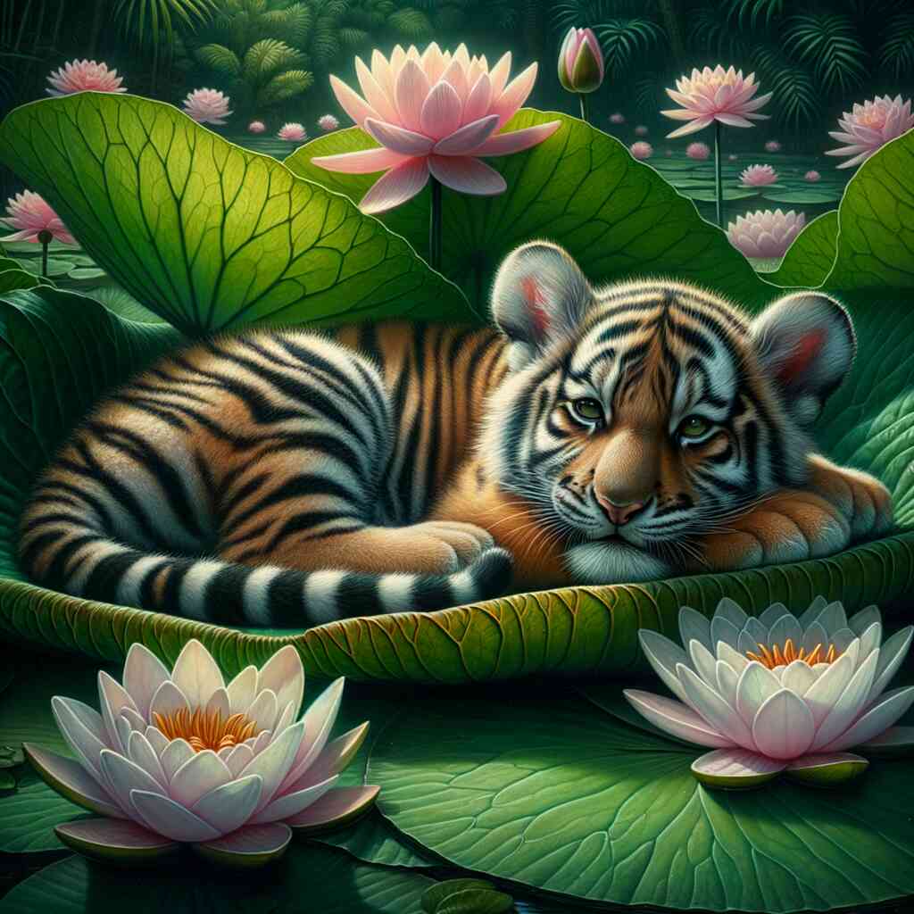 Diamond Painting - Kleiner Tiger Seerose