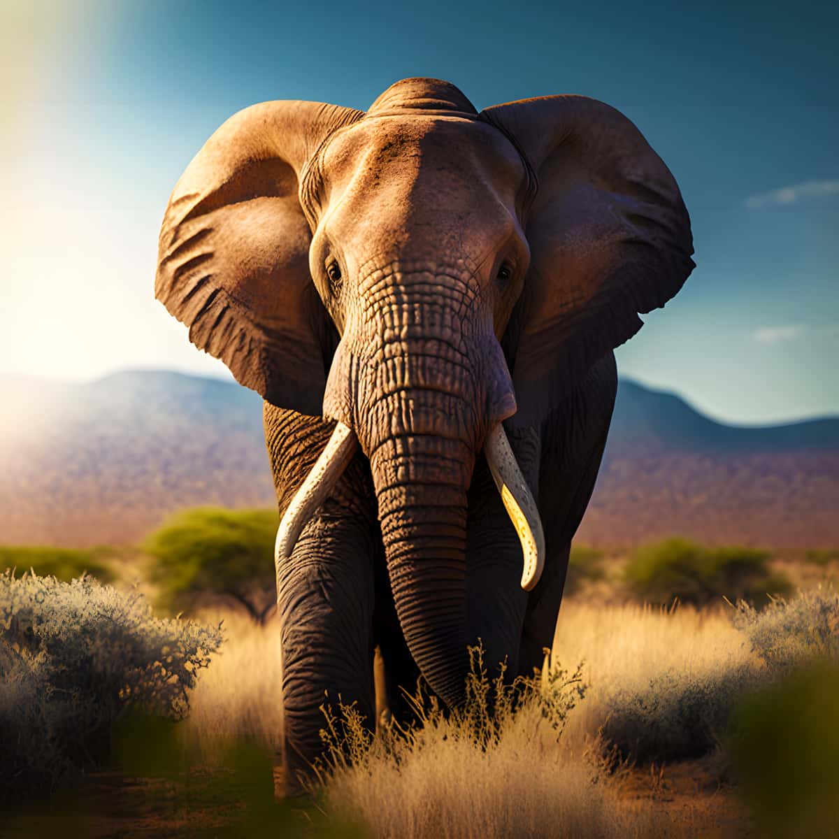 Diamond Painting - Großer Elefant Frontal - gedruckt in Ultra-HD - Elefant, Neu eingetroffen, Quadratisch, Tiere