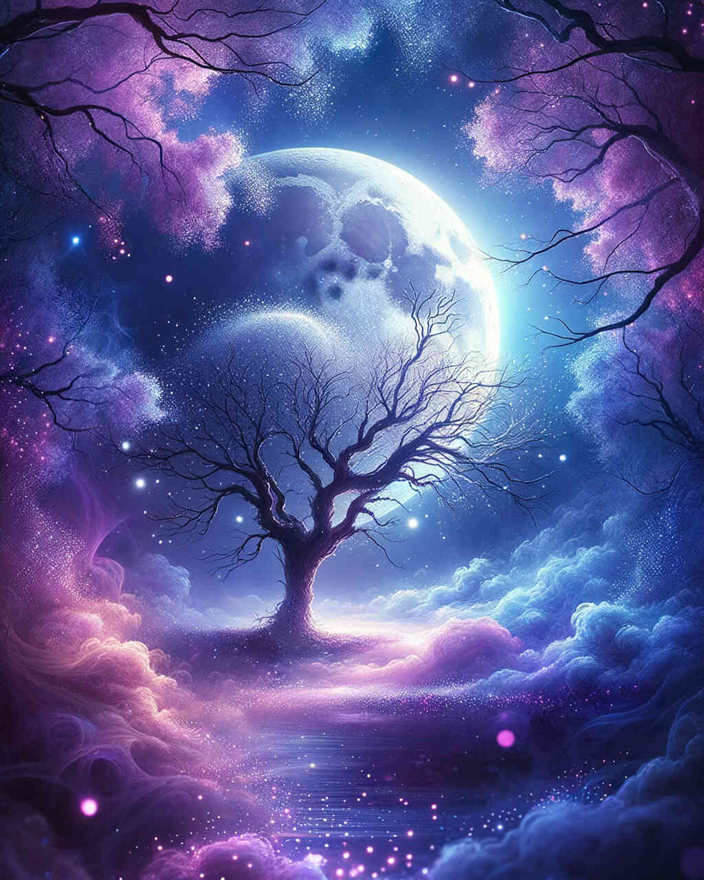 Diamond Painting - Mond im Baum