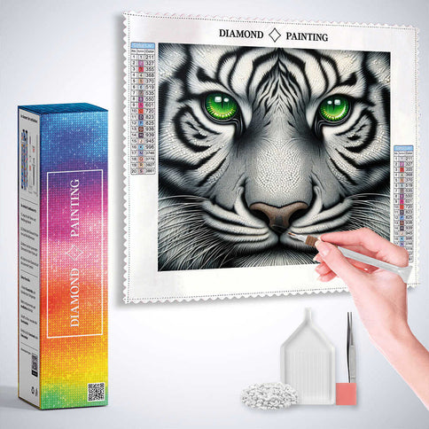 Diamond Painting - Tiger mit grünen Augen
