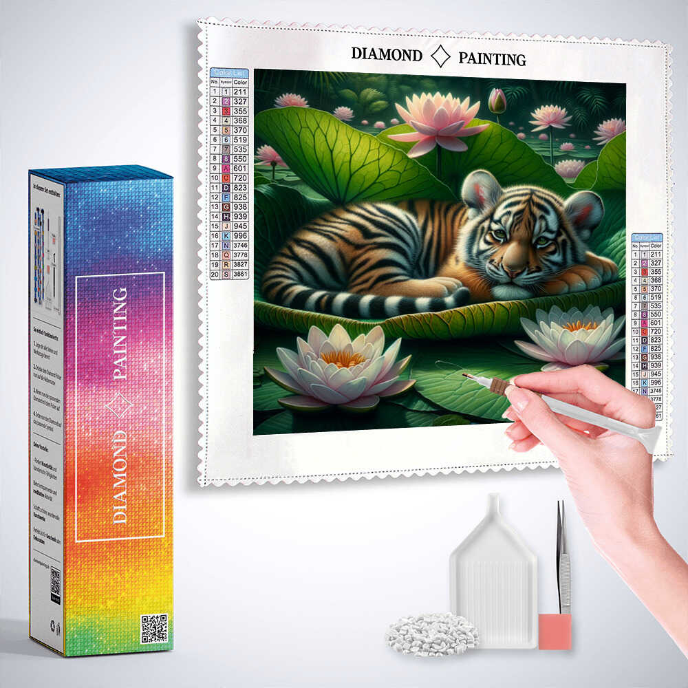 Diamond Painting - Kleiner Tiger Seerose