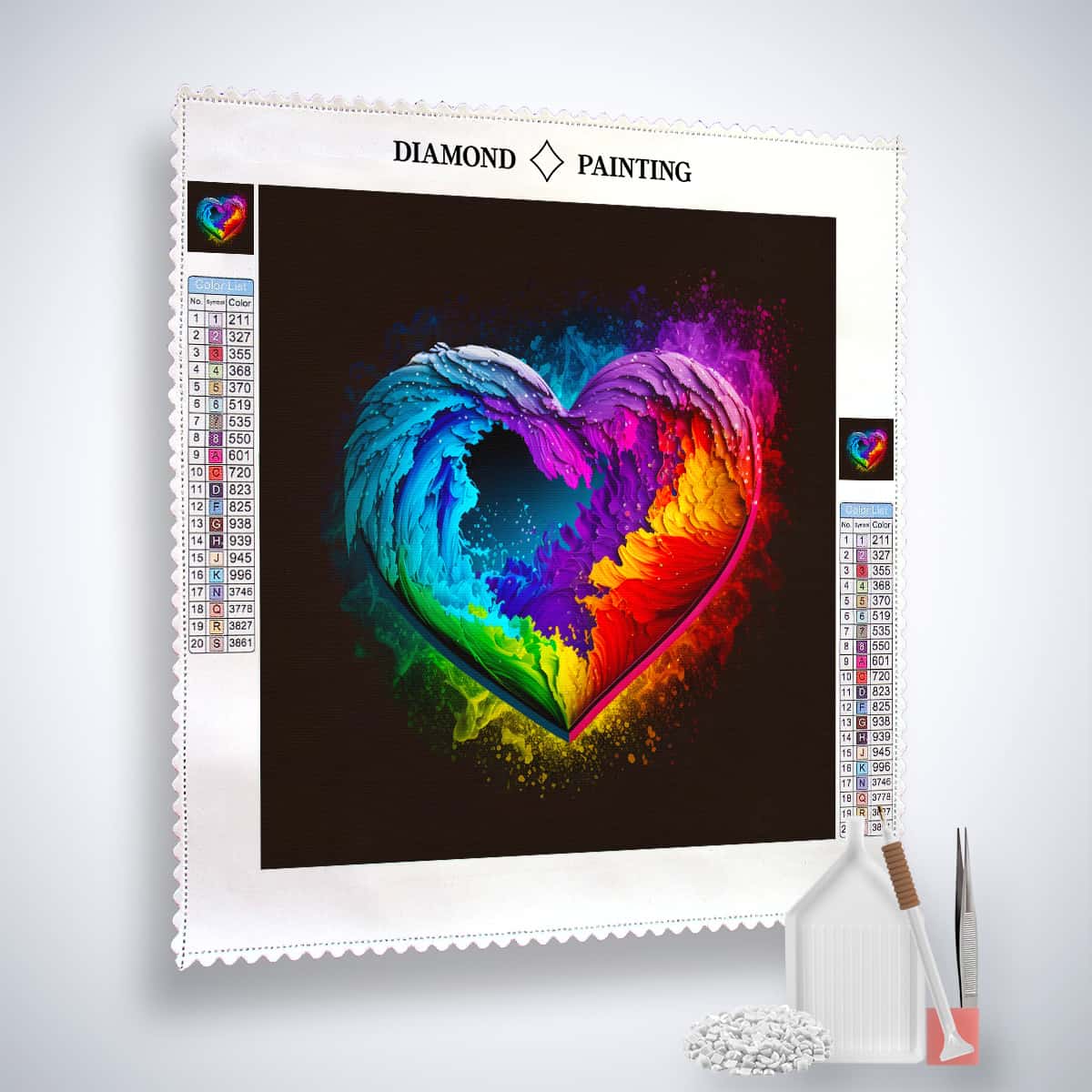 AB Diamond Painting - Herzfarben - gedruckt in Ultra-HD - AB Diamond, Herz, Liebe, Neu eingetroffen, Quadratisch