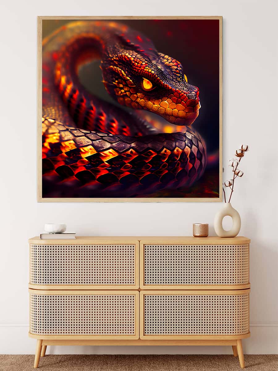 Diamond Painting - Mächtige Schlange - gedruckt in Ultra-HD - Neu eingetroffen, Quadratisch, Schlange, Tiere