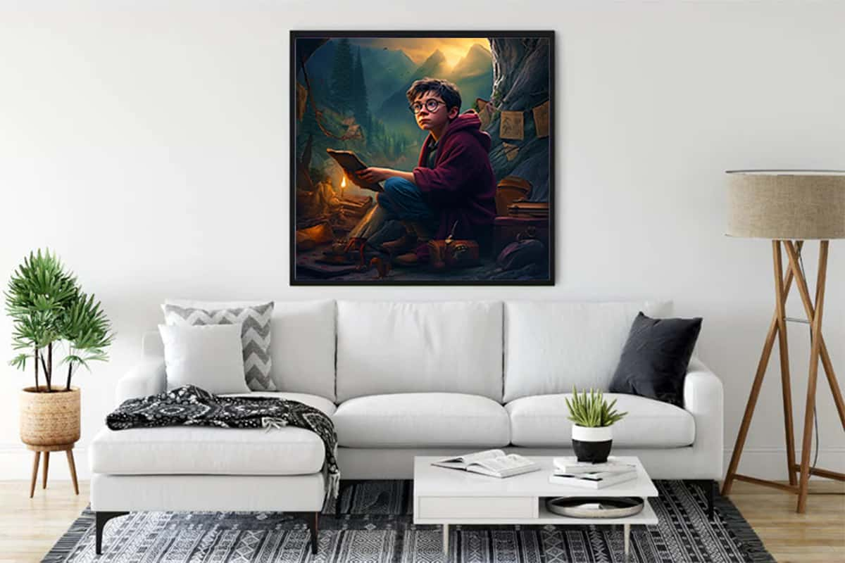 Diamond Painting - Junge in Höhle - gedruckt in Ultra-HD - fantasy, harry potter, Neu eingetroffen, Quadratisch