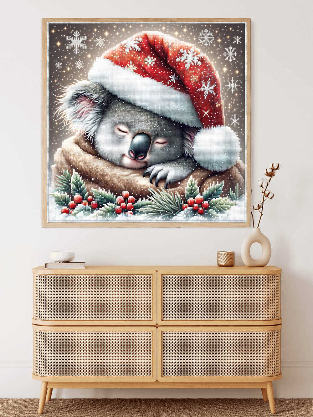 Diamond Painting - Koala mit Weihnachtsmütze