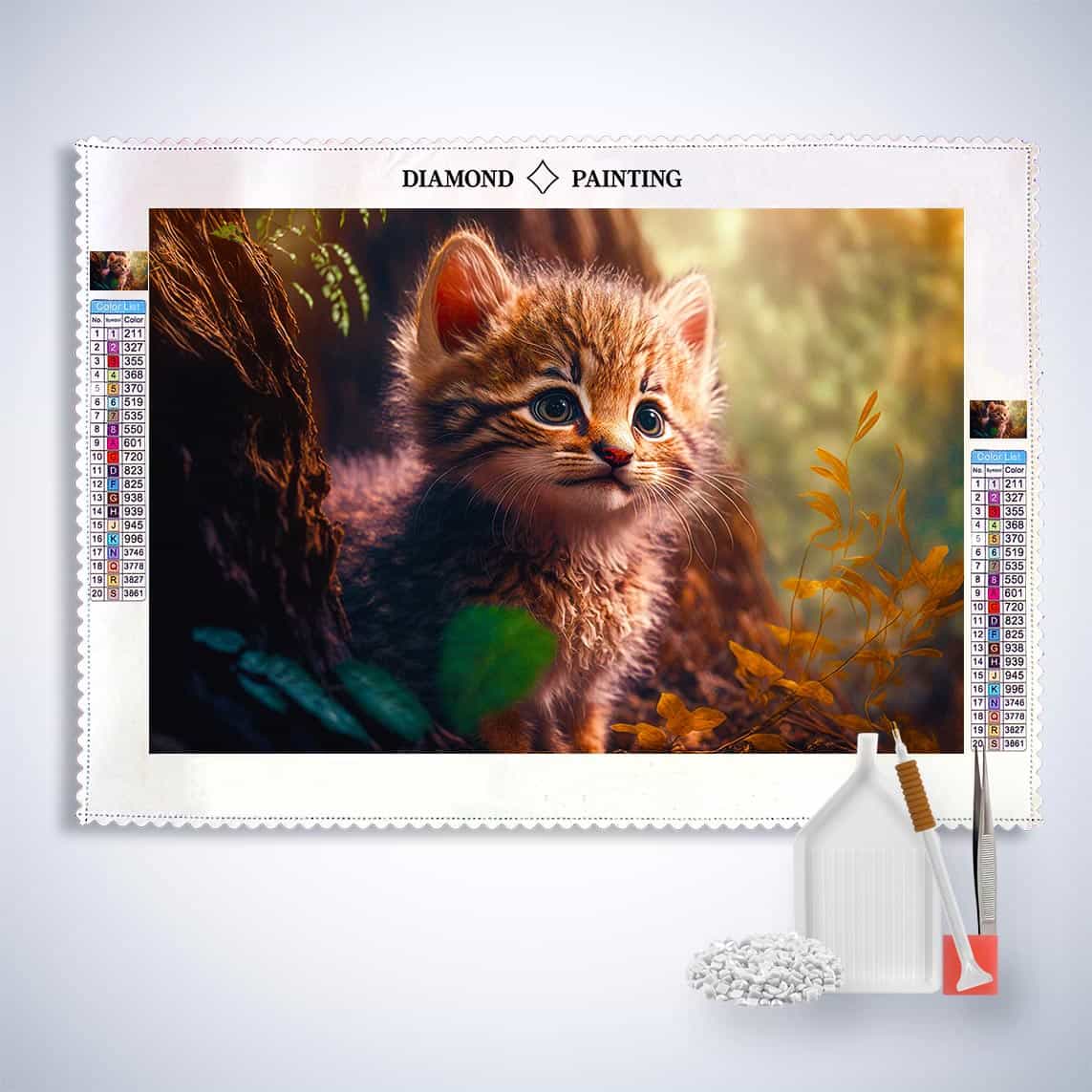 Diamond Painting - Neugiriges Kätzchen - gedruckt in Ultra-HD - Horizontal, Katze, Tiere
