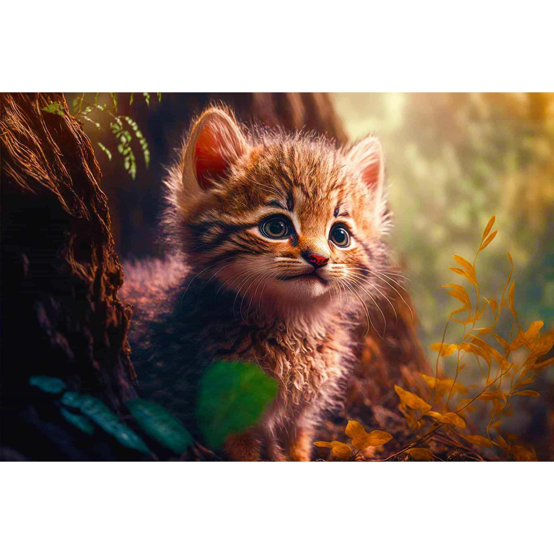 Diamond Painting - Neugiriges Kätzchen - gedruckt in Ultra-HD - Horizontal, Katze, Tiere