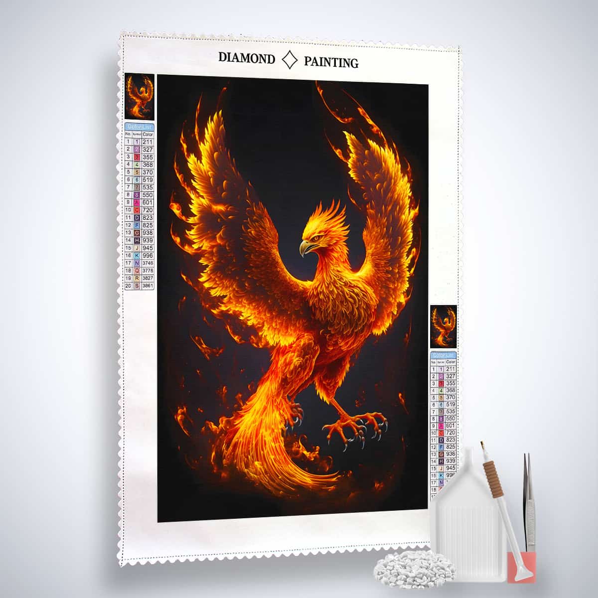 Diamond Painting - Feuer Phoenix - gedruckt in Ultra-HD - Fantasy, Neu eingetroffen, Phönix, Vertikal