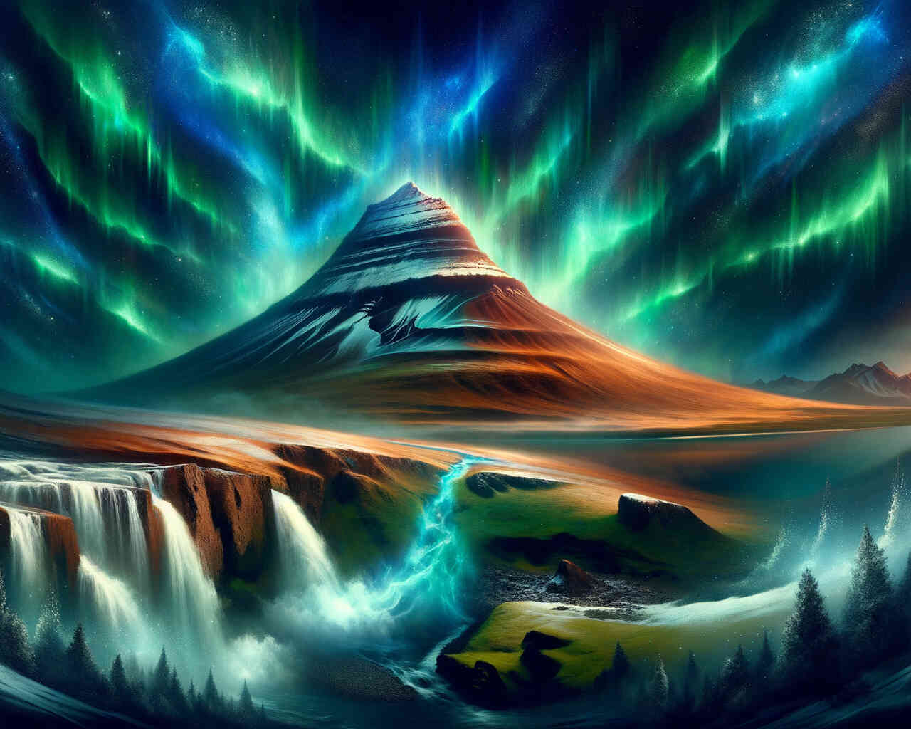Diamond Painting - Vulkan Polarlichter