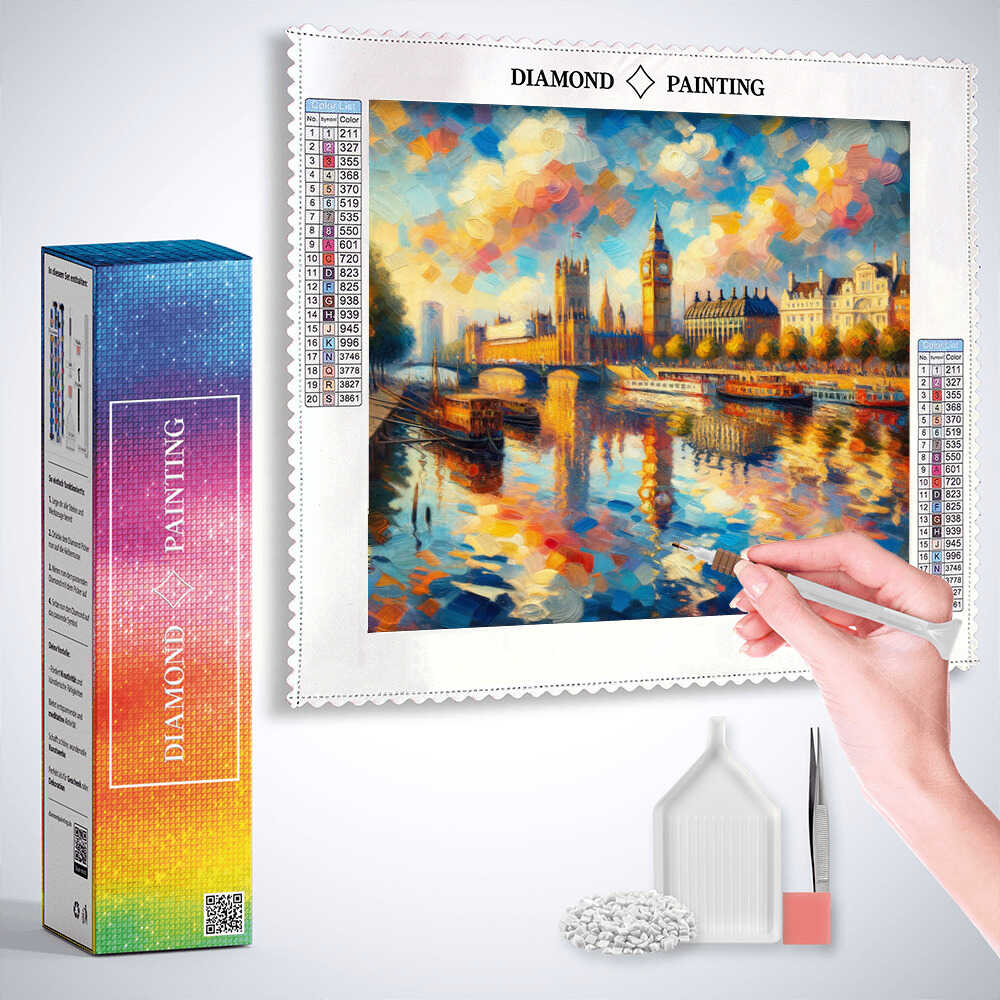 5D Diamant Painting – Pferde Am Fluss Im Winter, DIY Set, 40x50 Cm, Rundbohrer, Inkl. Werkzeug, Perfekt Als Geschenk Oder Deko