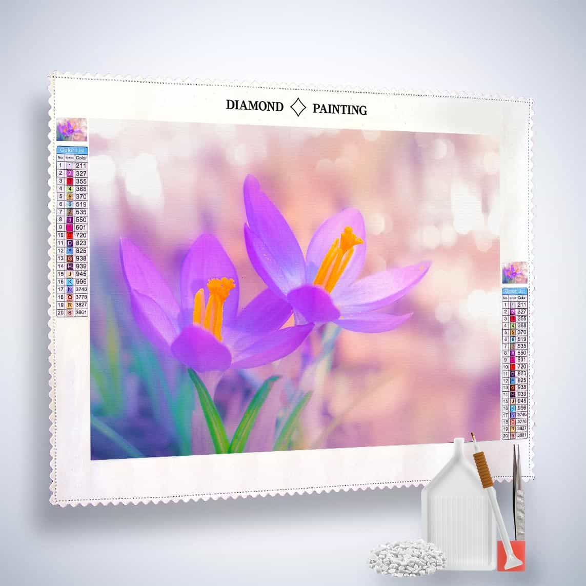 Diamond Painting - Violetter Krokus - gedruckt in Ultra-HD - Blumen, Horizontal, Krokus