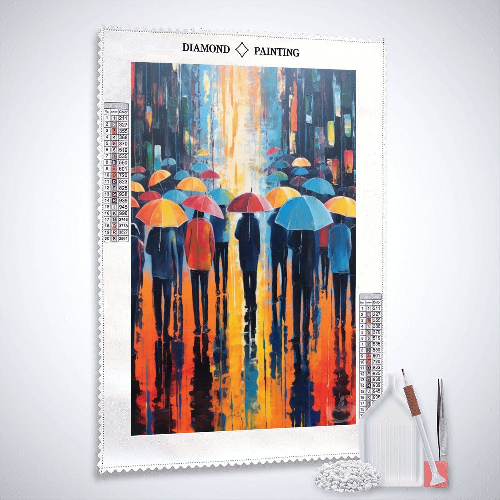 Diamond Painting - Regenschirme abstrakt