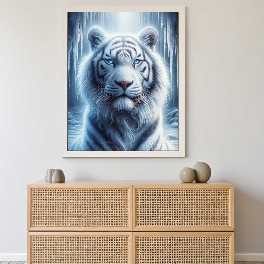 Diamond Painting - Weißer Tiger, Portrait