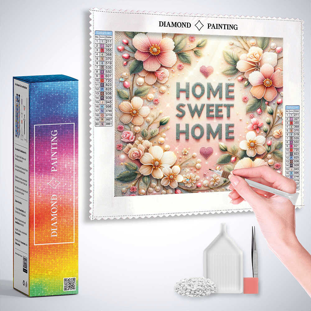 Diamond Painting - Home Sweet Home Blumen