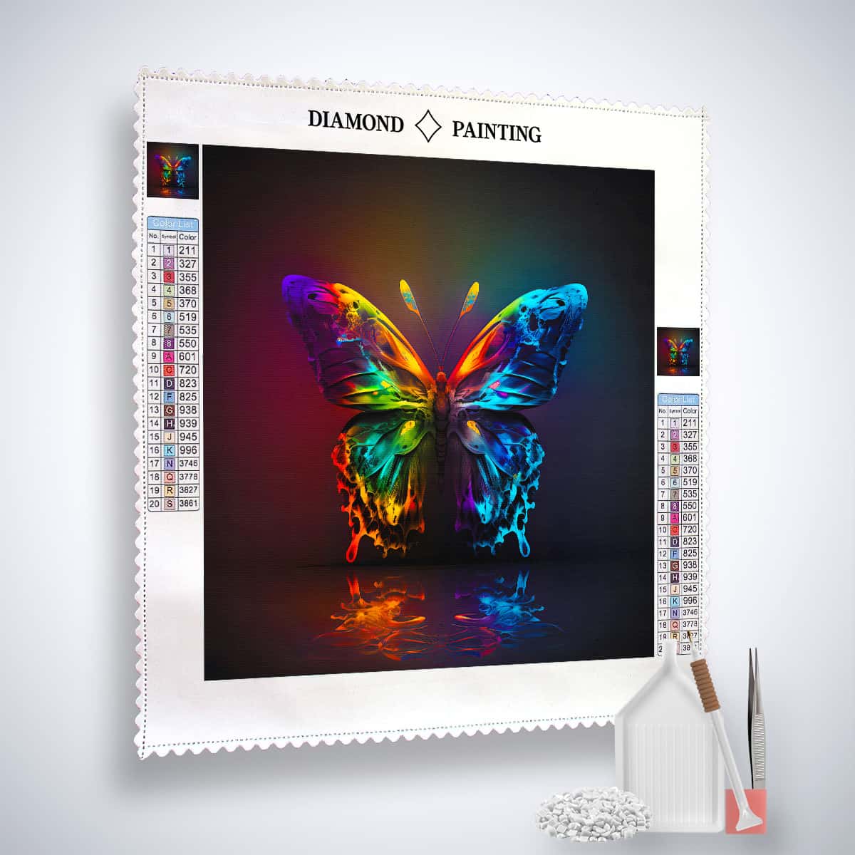 AB Diamond Painting - Schmetterling reflekt - gedruckt in Ultra-HD - AB Diamond, Neu eingetroffen, Quadratisch, Schmetterling, Tiere