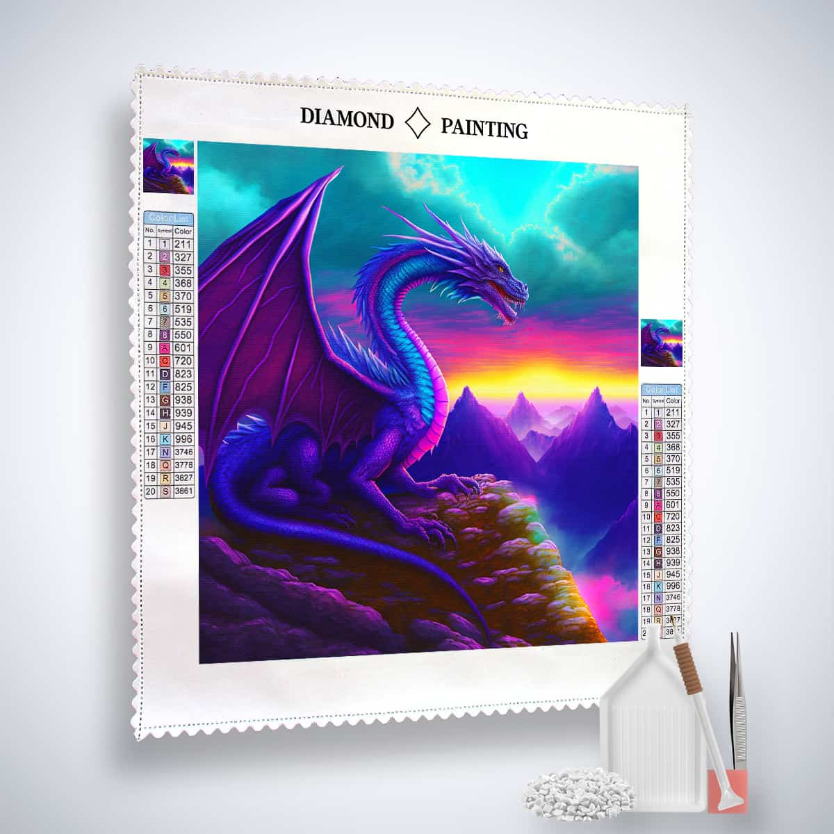 Diamond Painting - Erdenwächter - gedruckt in Ultra-HD - Drachen, Fantasy, Neu eingetroffen, Quadratisch